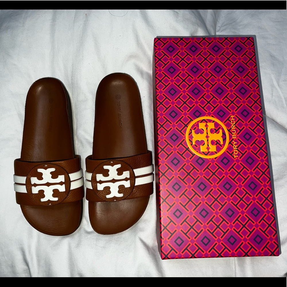 Tory Burch slide , tan size 9